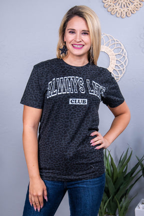 Always Late Club Black Graphic Tee - A3647BLE