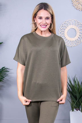 Travel Collection Paris Olive Solid Top - T10503OL