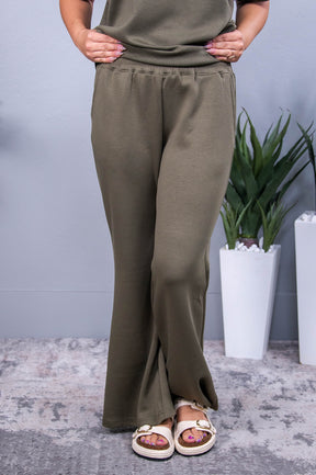 Travel Collection Paris Olive Solid Pants - PNT1726OL