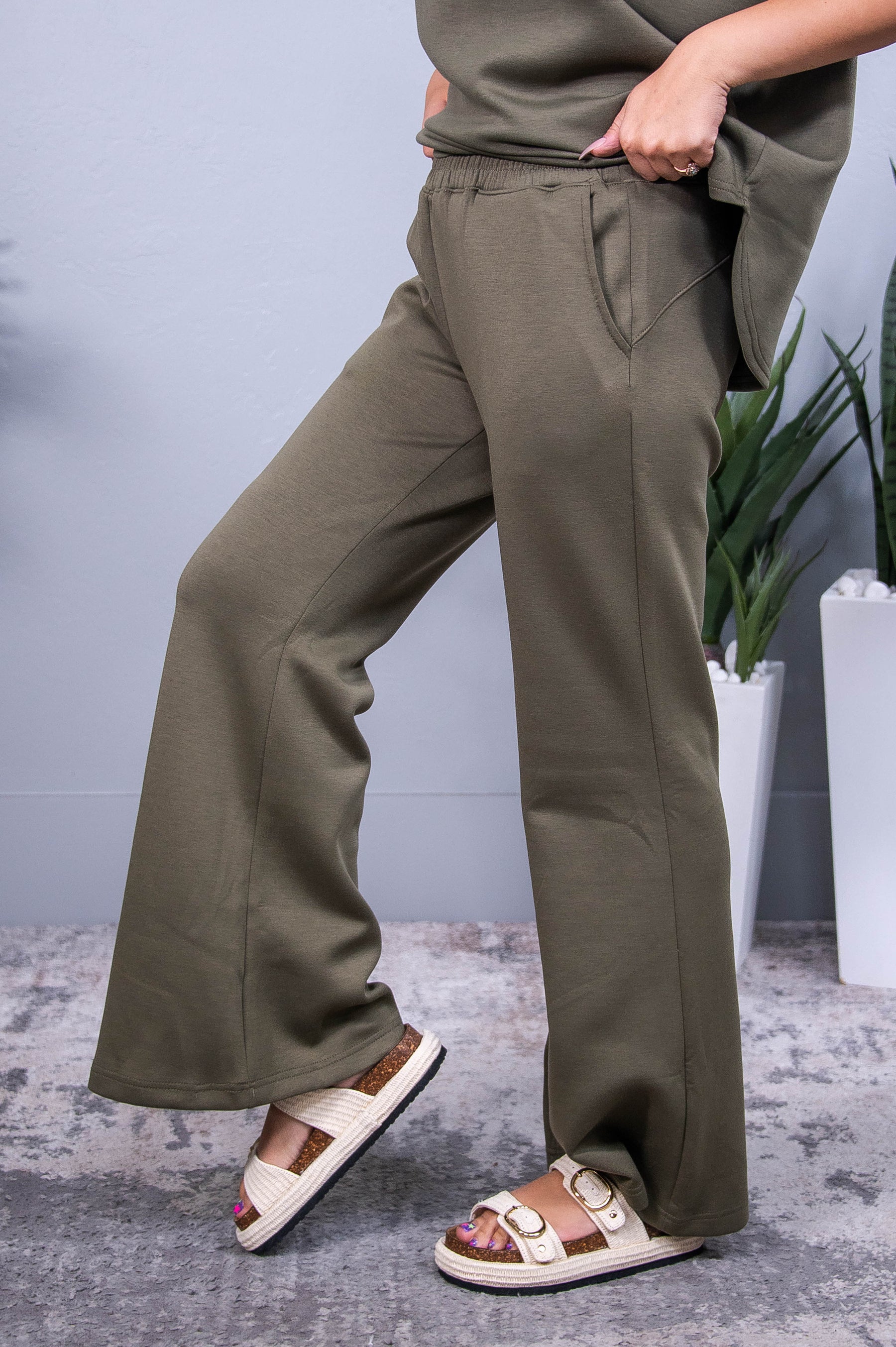 Travel Collection Paris Olive Solid Pants - PNT1726OL