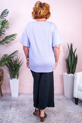 Livin' On A Dream Lavender Solid Ribbed Top - T9702LV