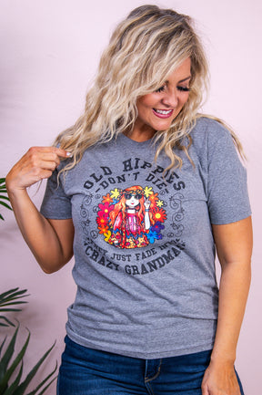 Old Hippie's Don't Die Premium Heather Gray Graphic Tee - A3373PHG