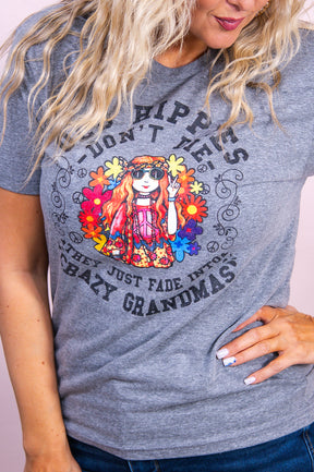 Old Hippie's Don't Die Premium Heather Gray Graphic Tee - A3373PHG