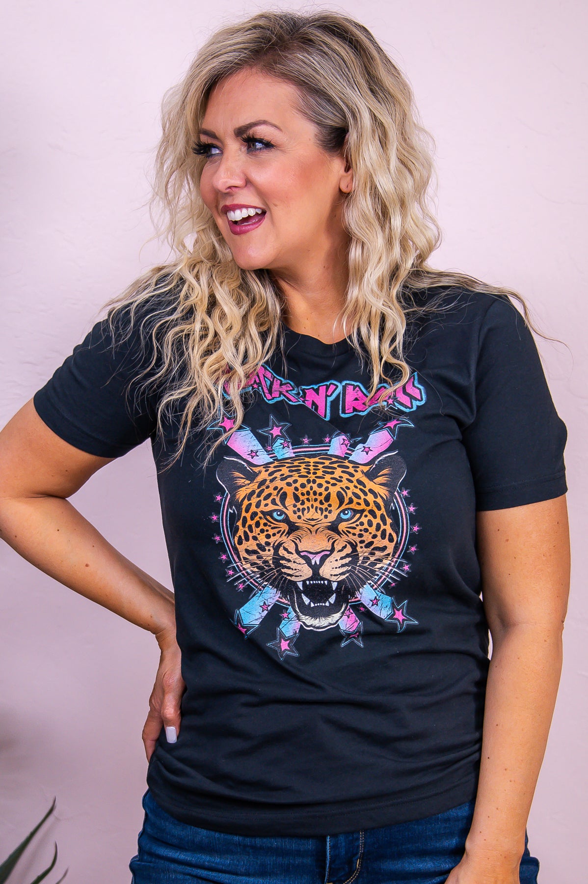 Rock & Roar Vintage Black Graphic Tee - A3376VBK