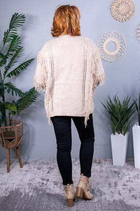 Ready For Snuggle Season Light Tan Fringe Cardigan - O5586LTN