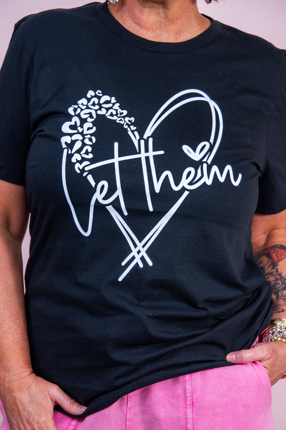 Let Them Vintage Black Graphic Tee - A3385VBK