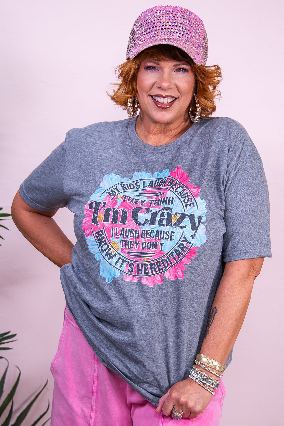 I'm Crazy Premium Heather Gray Graphic Tee - A3387PHG