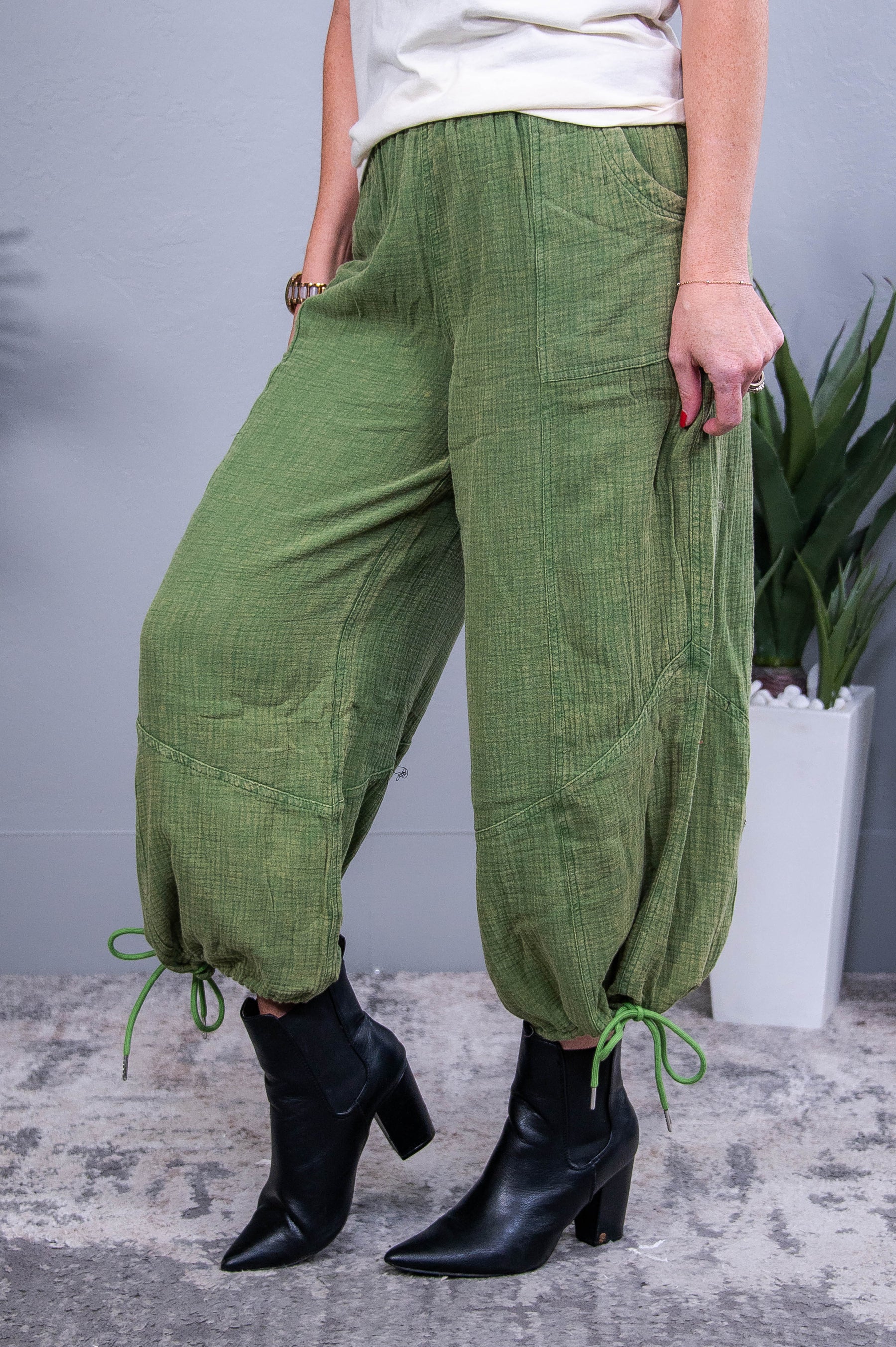 I'm Making My Own Way Light Olive Solid Pants - PNT1733LOL