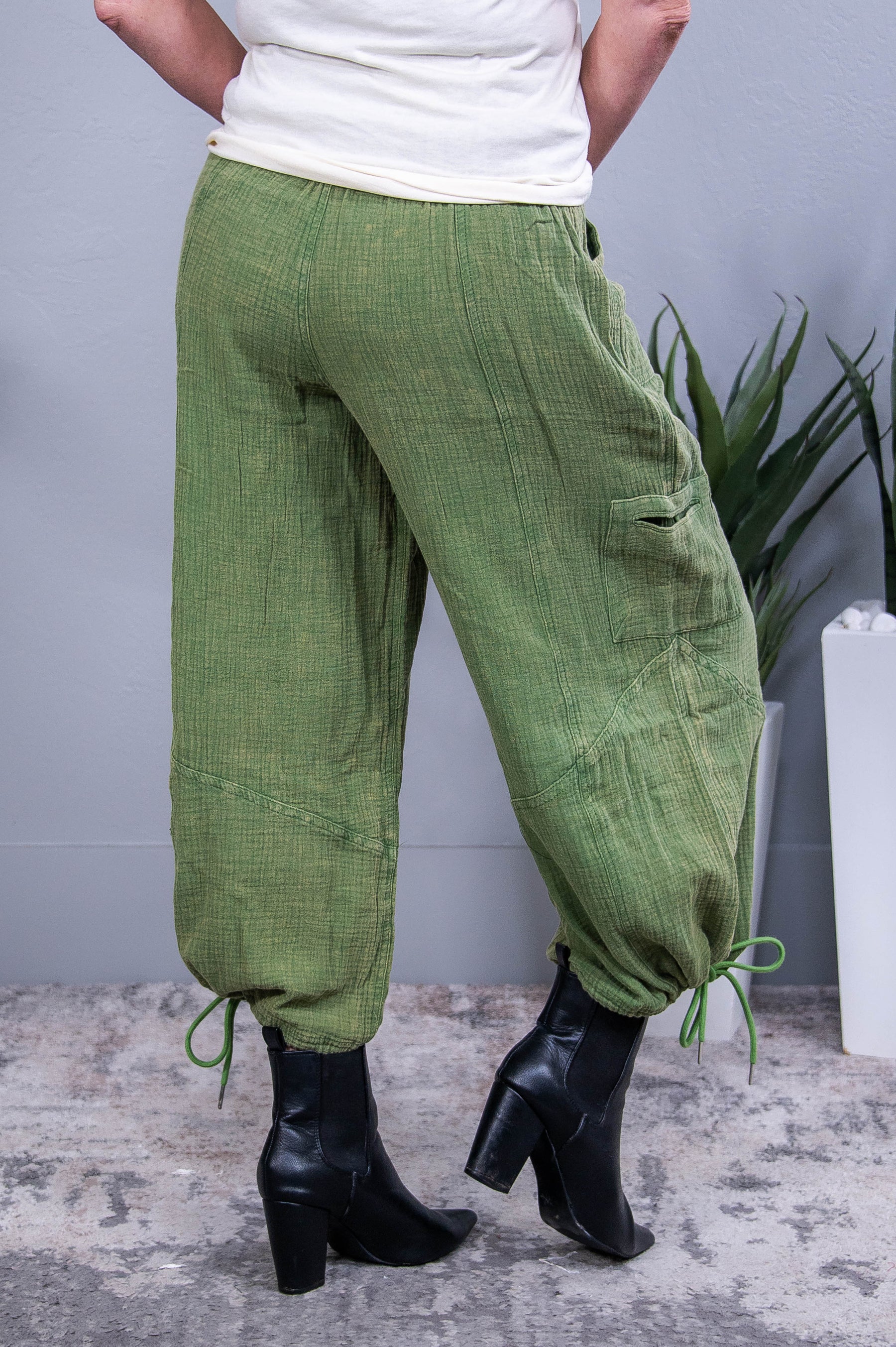 I'm Making My Own Way Light Olive Solid Pants - PNT1733LOL