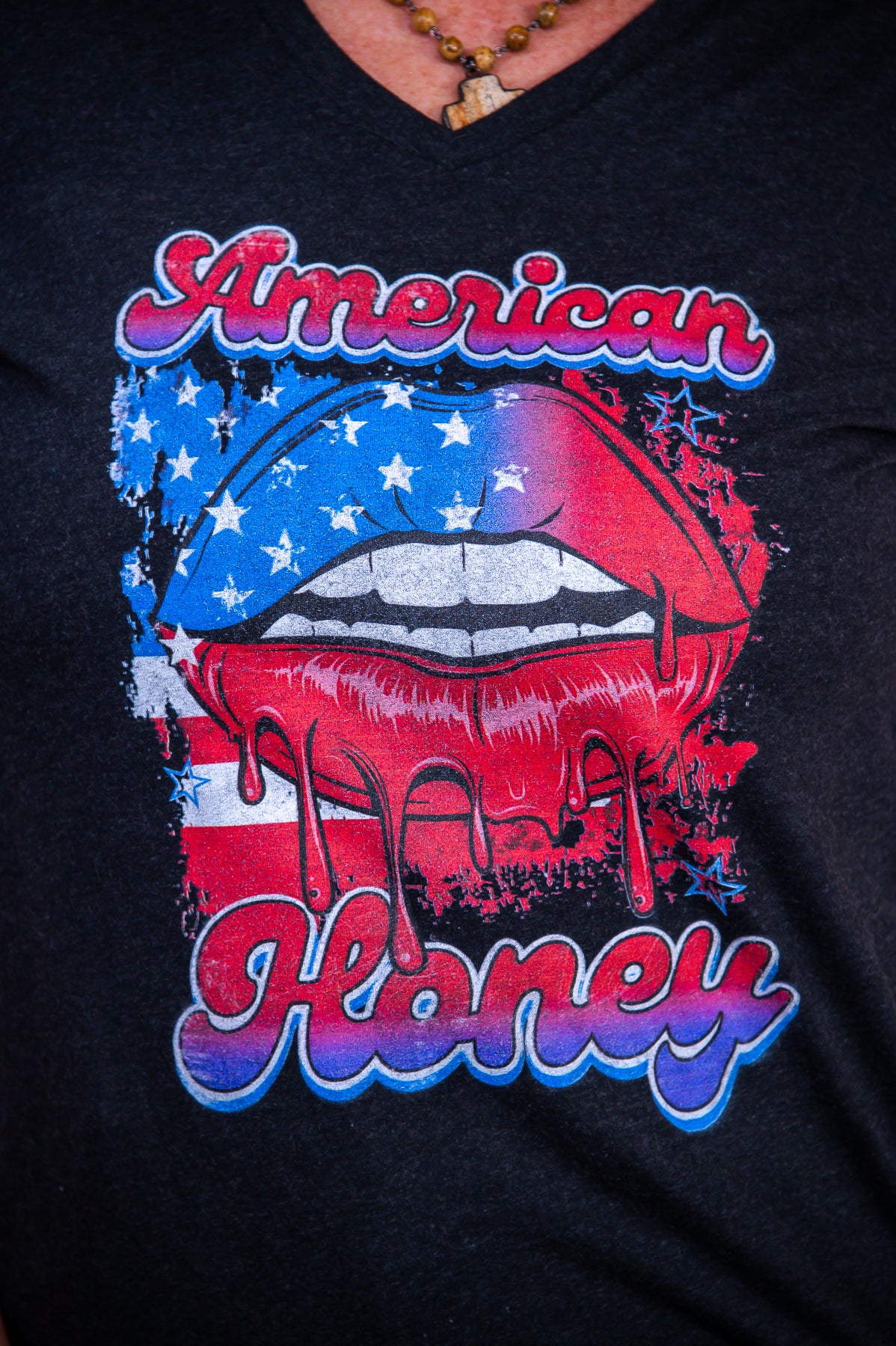 American Honey Vintage Black Graphic Tee - A3390VBK