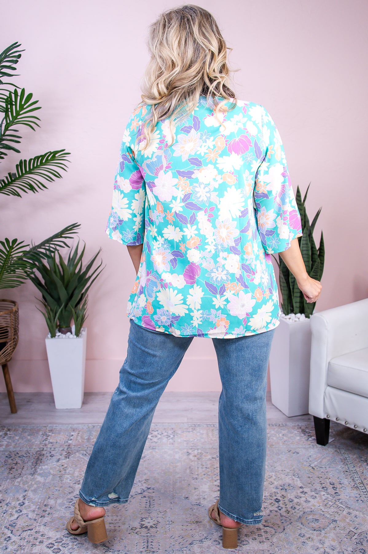 All In The Journey Mint/Multi Color Floral Kimono - O5474MT