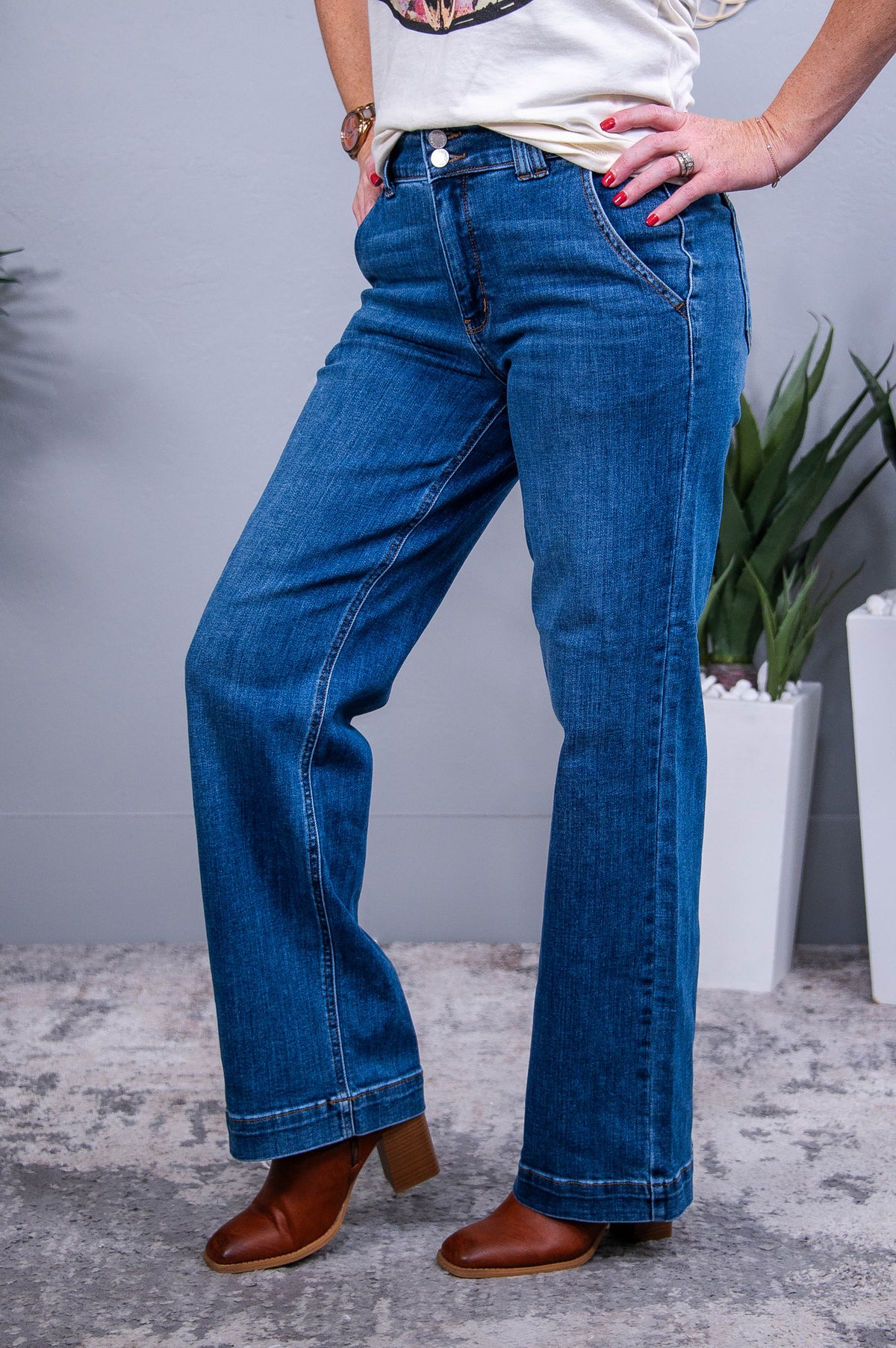 Michelle Medium Denim Jeans - K1237DN