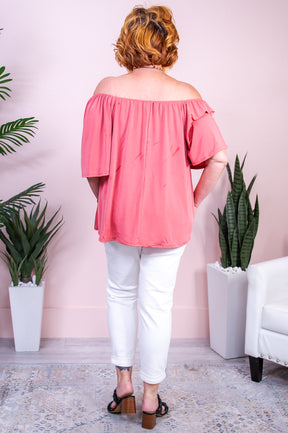 Daily Reminder Mauve Solid Off The Shoulder Top - T9784MV