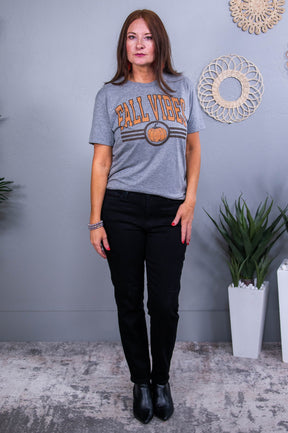 Fall Vibes Premium Heather Gray Graphic Tee - A3673PHG