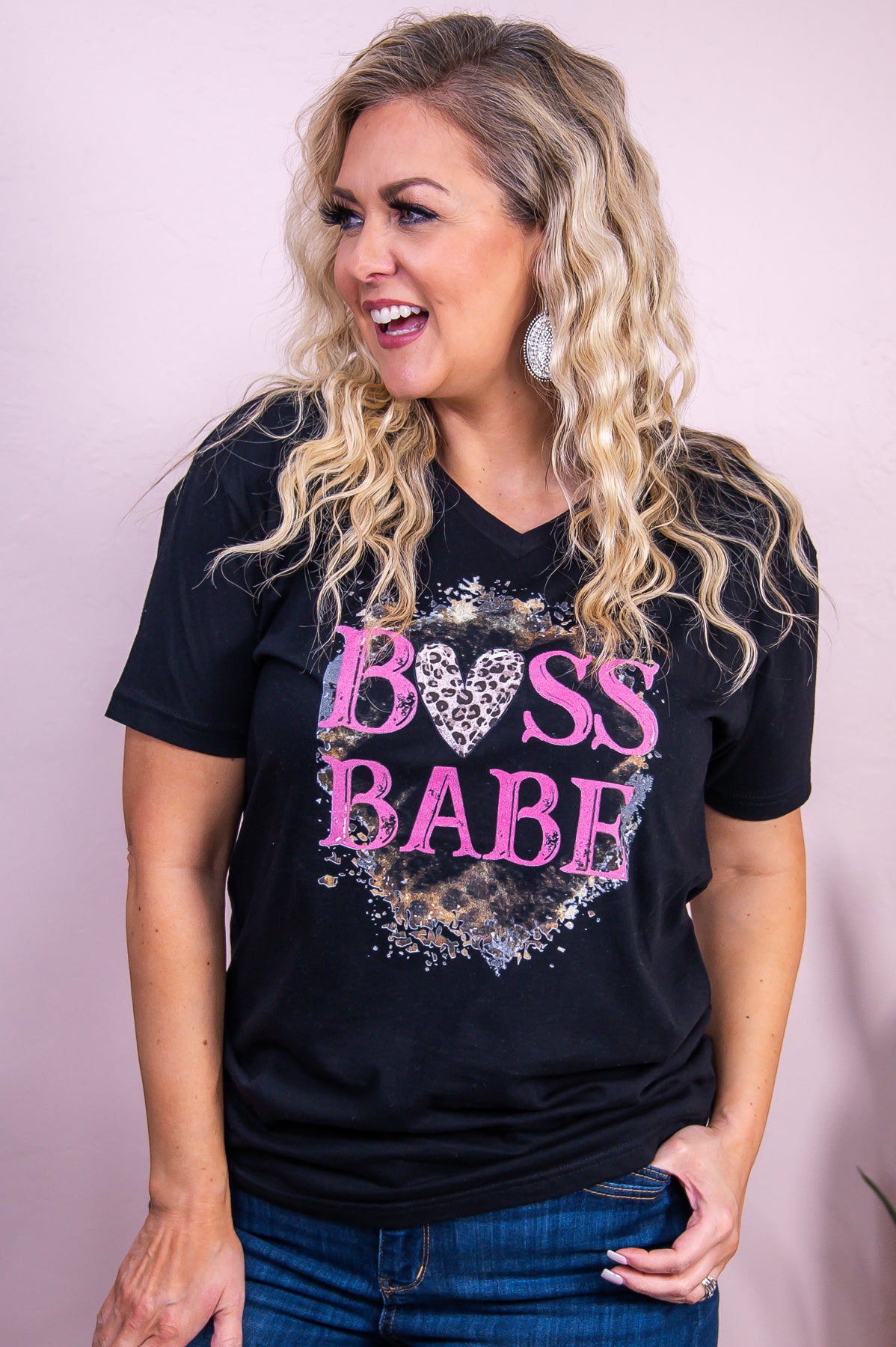 Boss Babe Black Graphic Tee - A3401BK