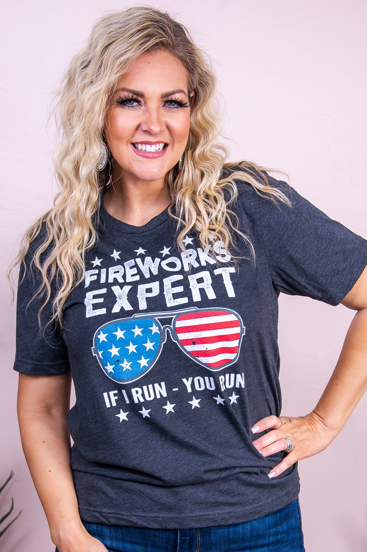 Fireworks Expert Dark Heather Gray Graphic Tee - A3398DHG