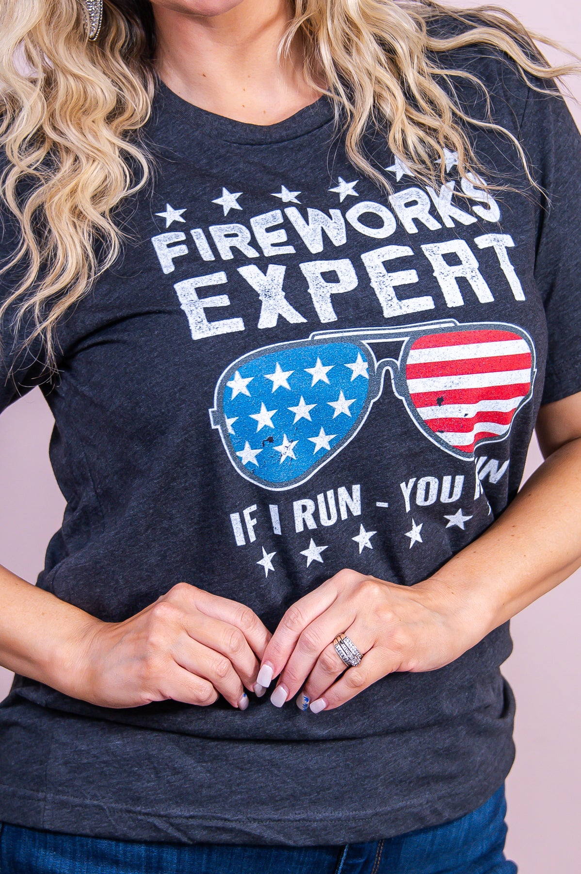 Fireworks Expert Dark Heather Gray Graphic Tee - A3398DHG