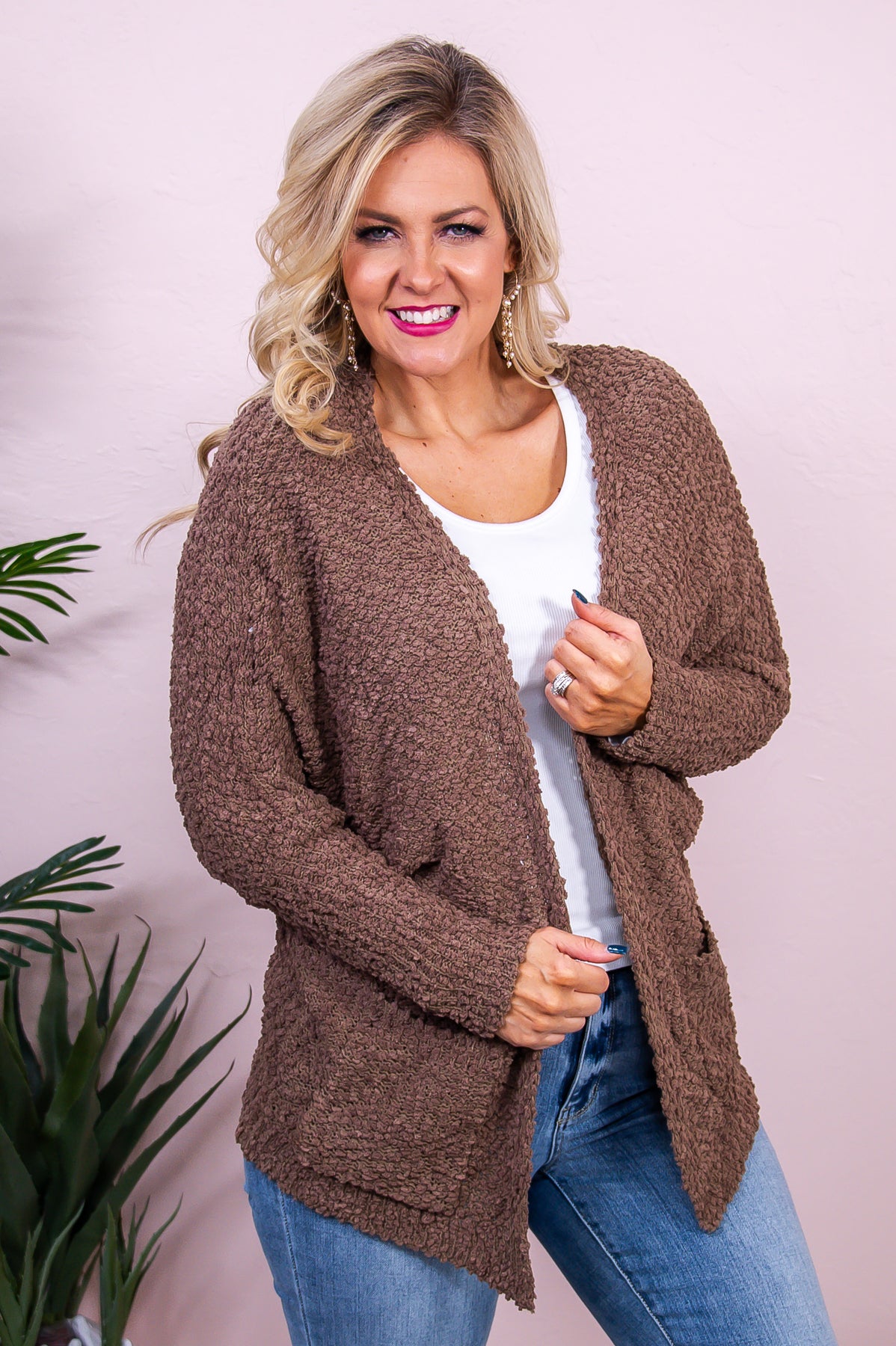 Mocha 2024 popcorn cardigan