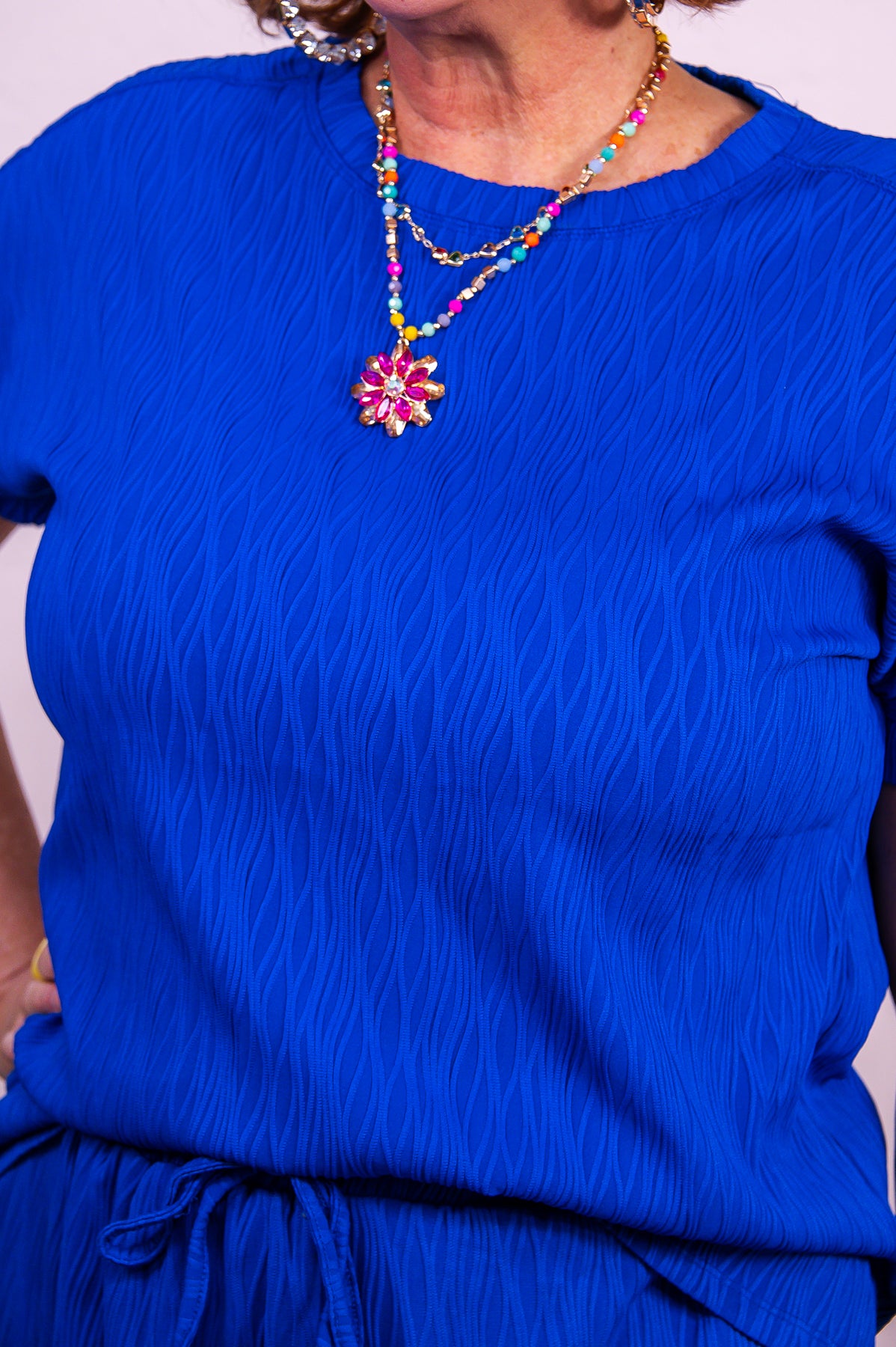 Staying Out Late Royal Blue Solid Top - T9820RBL