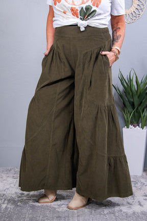 Enjoy The Journey Dark Olive Pants - PNT1741DOL