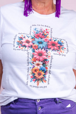 John 3:16 White Graphic Tee - A3406WH