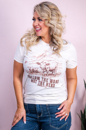 Follow The Word Heather Natural Graphic Tee - A3410HNA