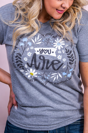 You Are Premium Heather Gray Graphic Tee - A3403PHG