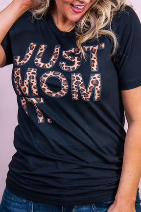 Just Mom It Vintage Black Graphic Tee - A3409VBK