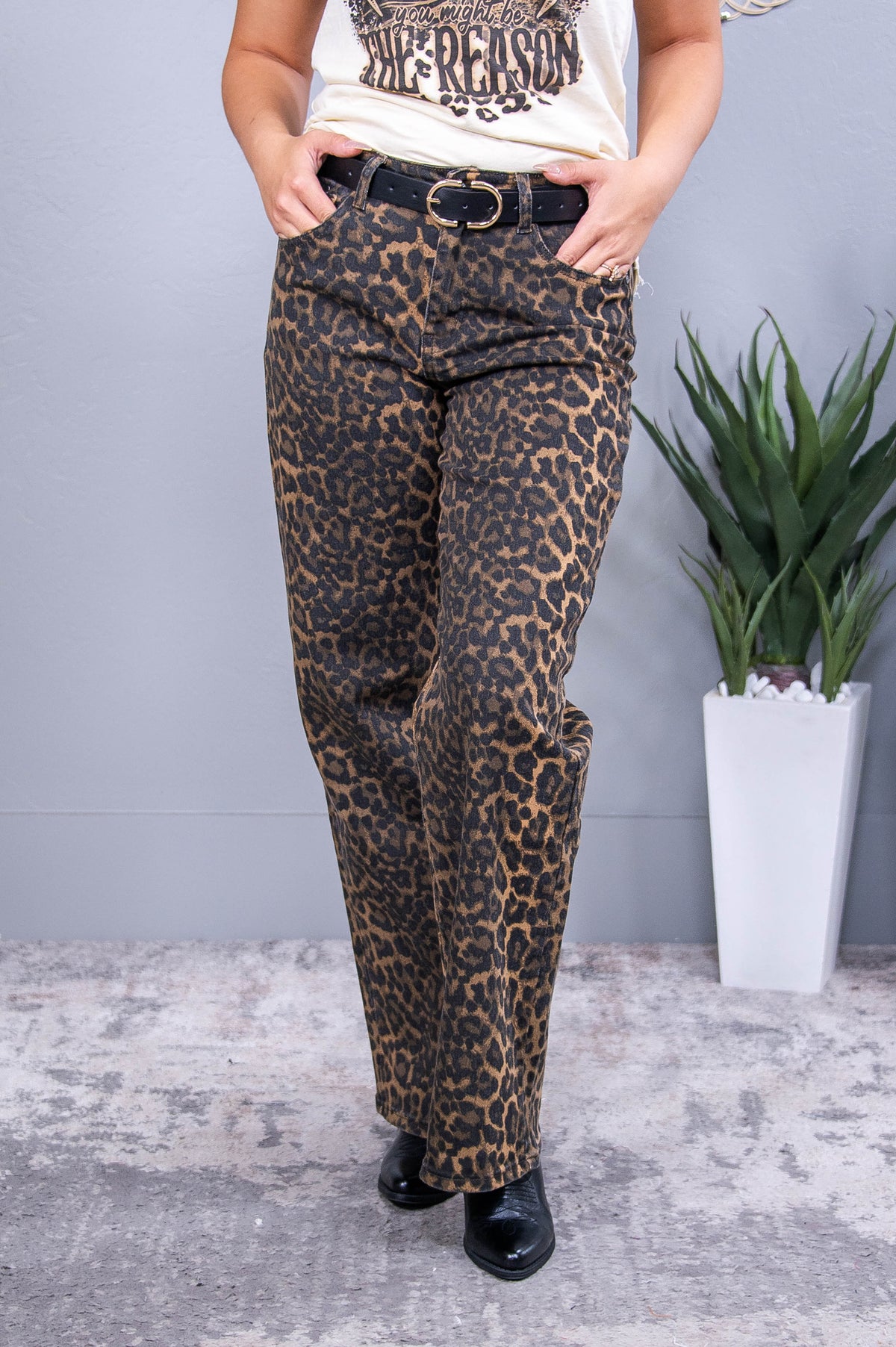 Katniss Brown Printed Jeans - K1241BR