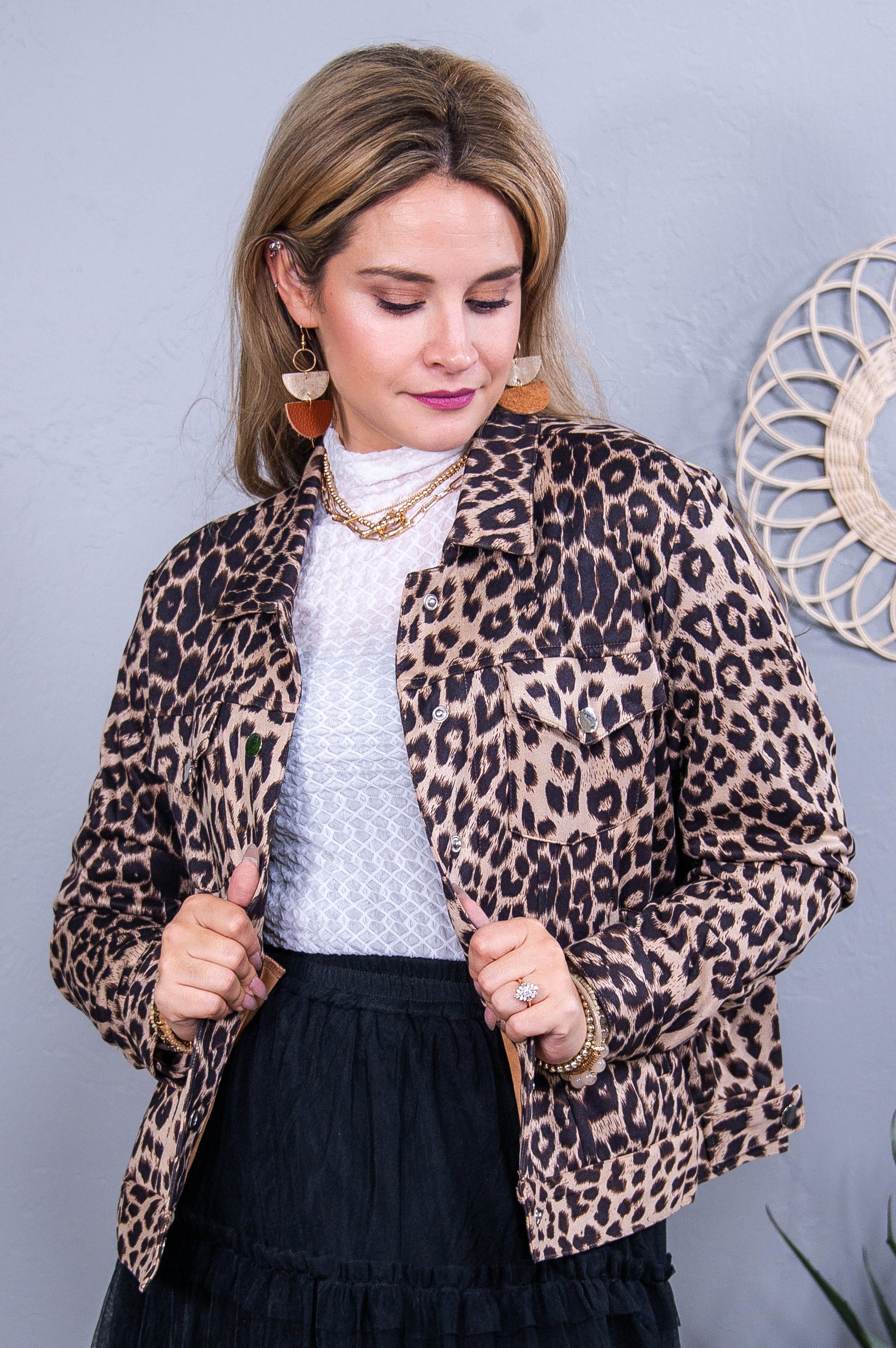 Live Fiercely Mocha Printed Jacket - O5608MO