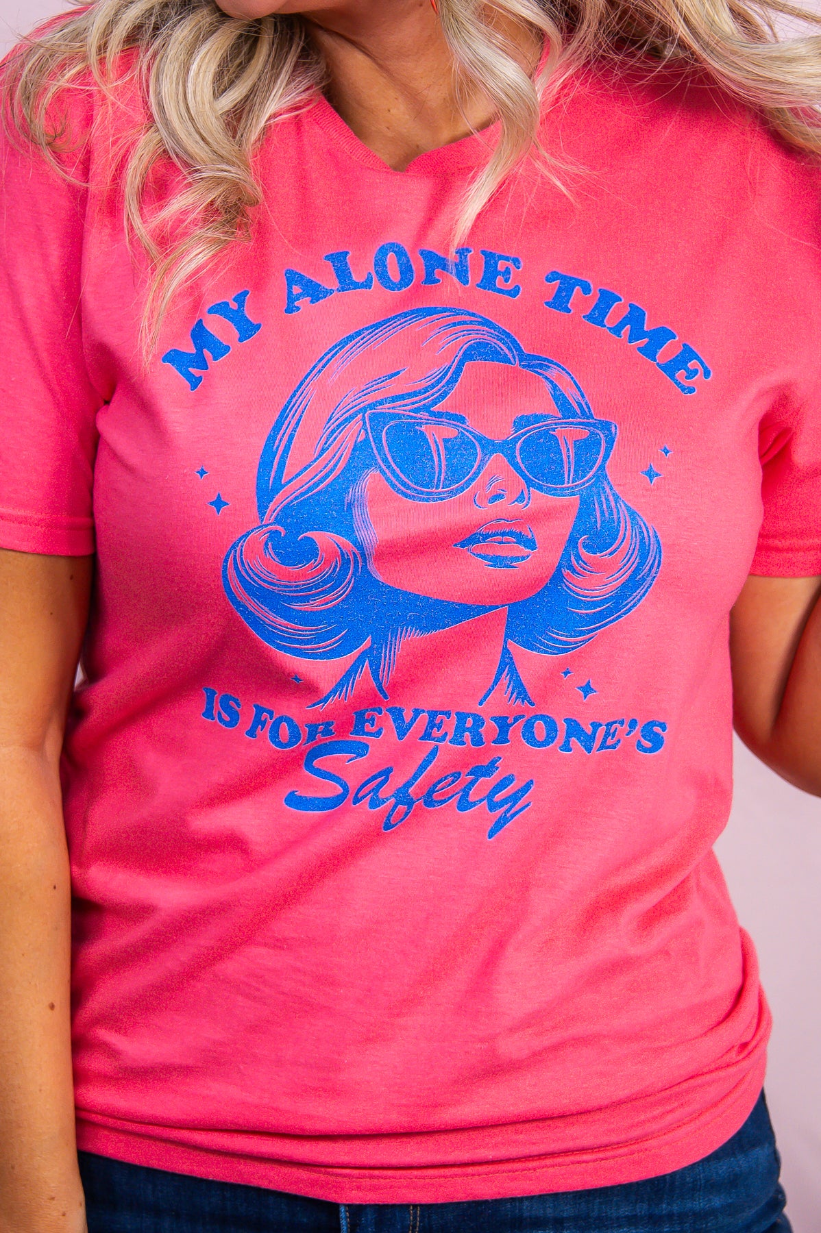 My Alone Time Coral Graphic Tee - A3420CO