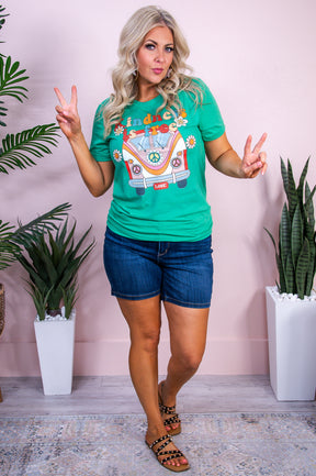 Kindness Is Free Heather Kelly Green Graphic Tee - A3418HKG