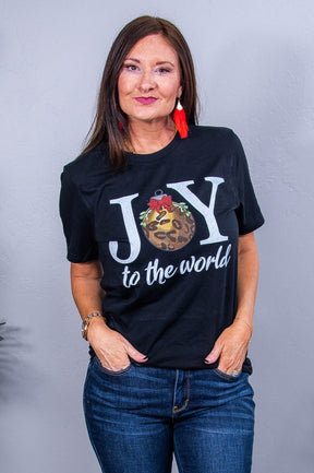 Joy To The World Black Graphic Tee - A3706BK