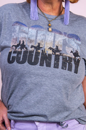 God's Country Premium Heather Gray Graphic Tee - A3429PHG