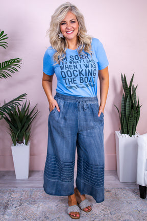 I'm Sorry For What I Said Heather Carolina Blue Graphic Tee - A3427HCB