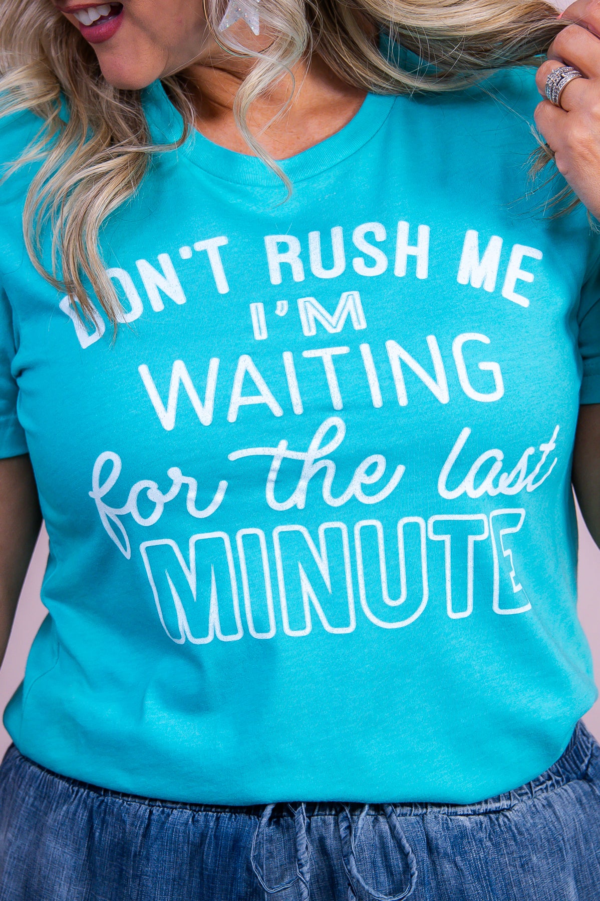 Don't Rush Me Heather Sea Green Graphic Tee - A3430HSG