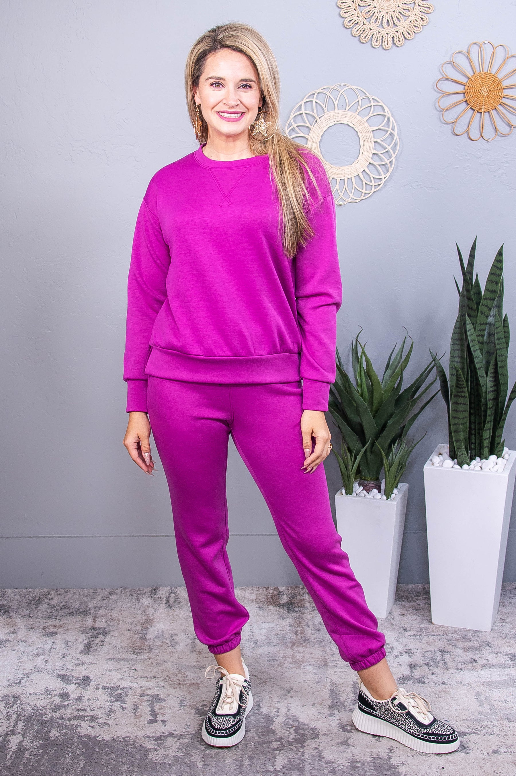 Travel Collection Malibu Magenta Solid Joggers - PNT1744MG