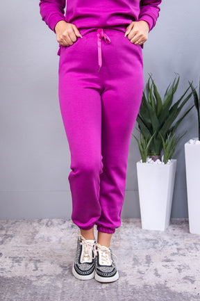 Travel Collection Malibu Magenta Solid Joggers - PNT1744MG