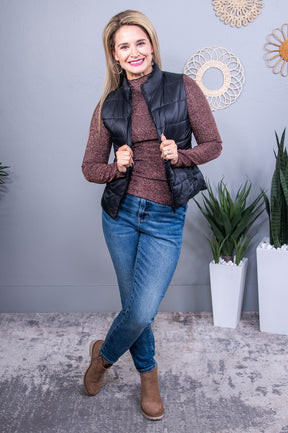 Keeping it Cozy Black Solid Vest - O5622BK