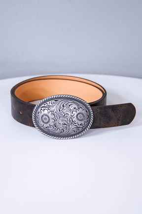 Dark Brown/Floral Belt - BLT1316DBR