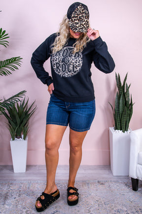 Rock & Roll Black Graphic Sweatshirt - A3437BK