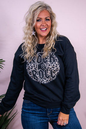 Rock & Roll Black Graphic Sweatshirt - A3437BK