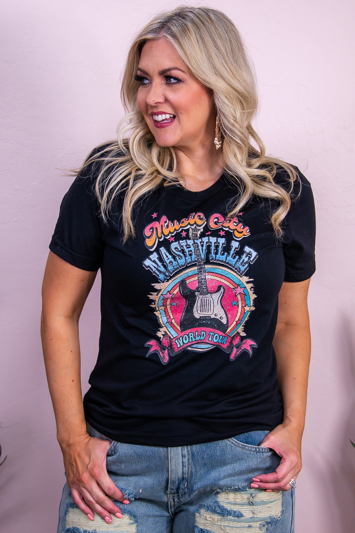 Music City Black Graphic Tee - A3448BK