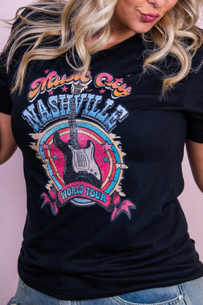 Music City Black Graphic Tee - A3448BK