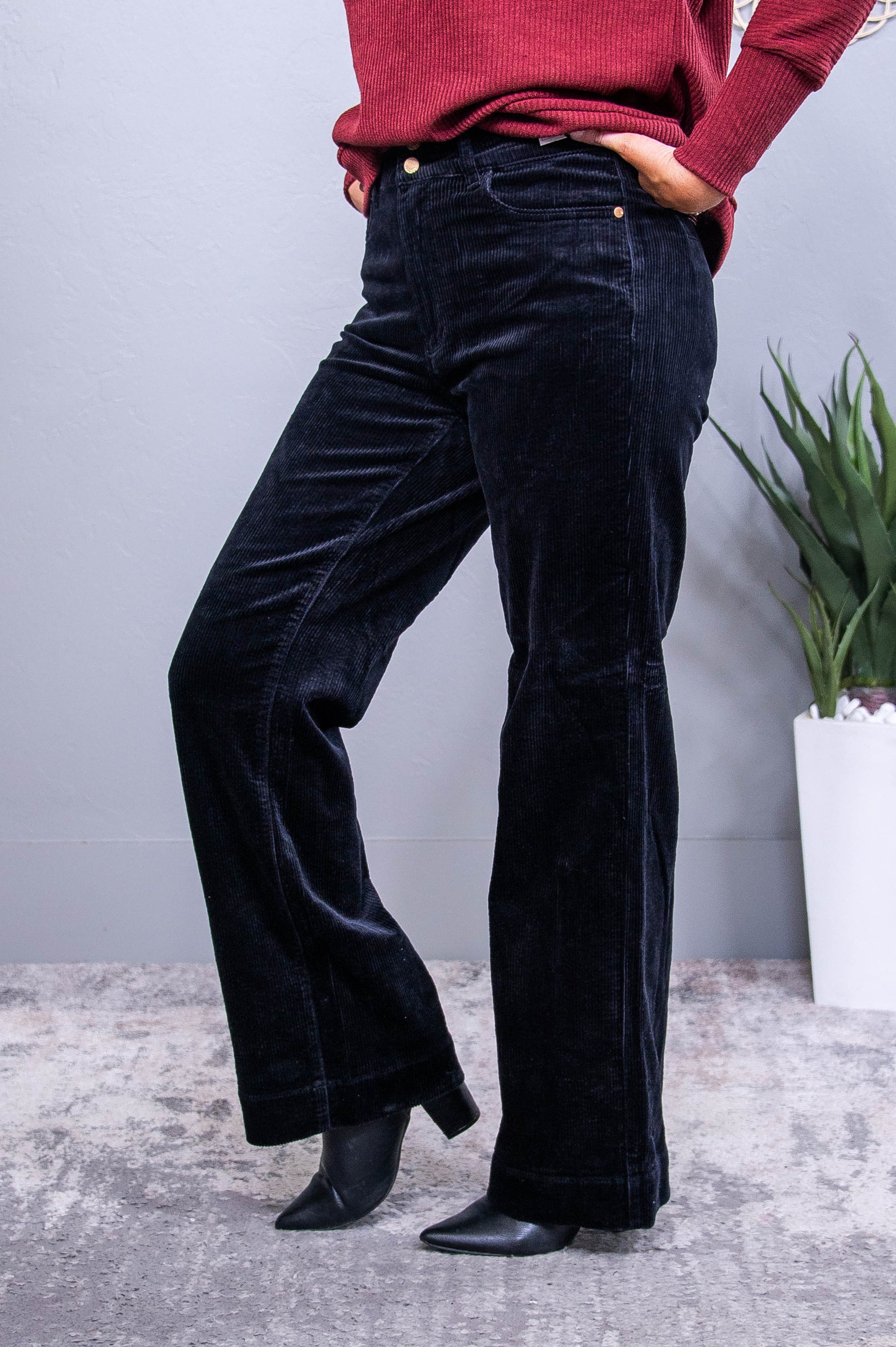 Raven Black Corduroy Jeans - K1248BK