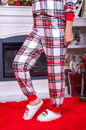 Dashing Through The Snow Red/Multi Color Plaid (2-Piece Set) Pajamas - PJ058RD