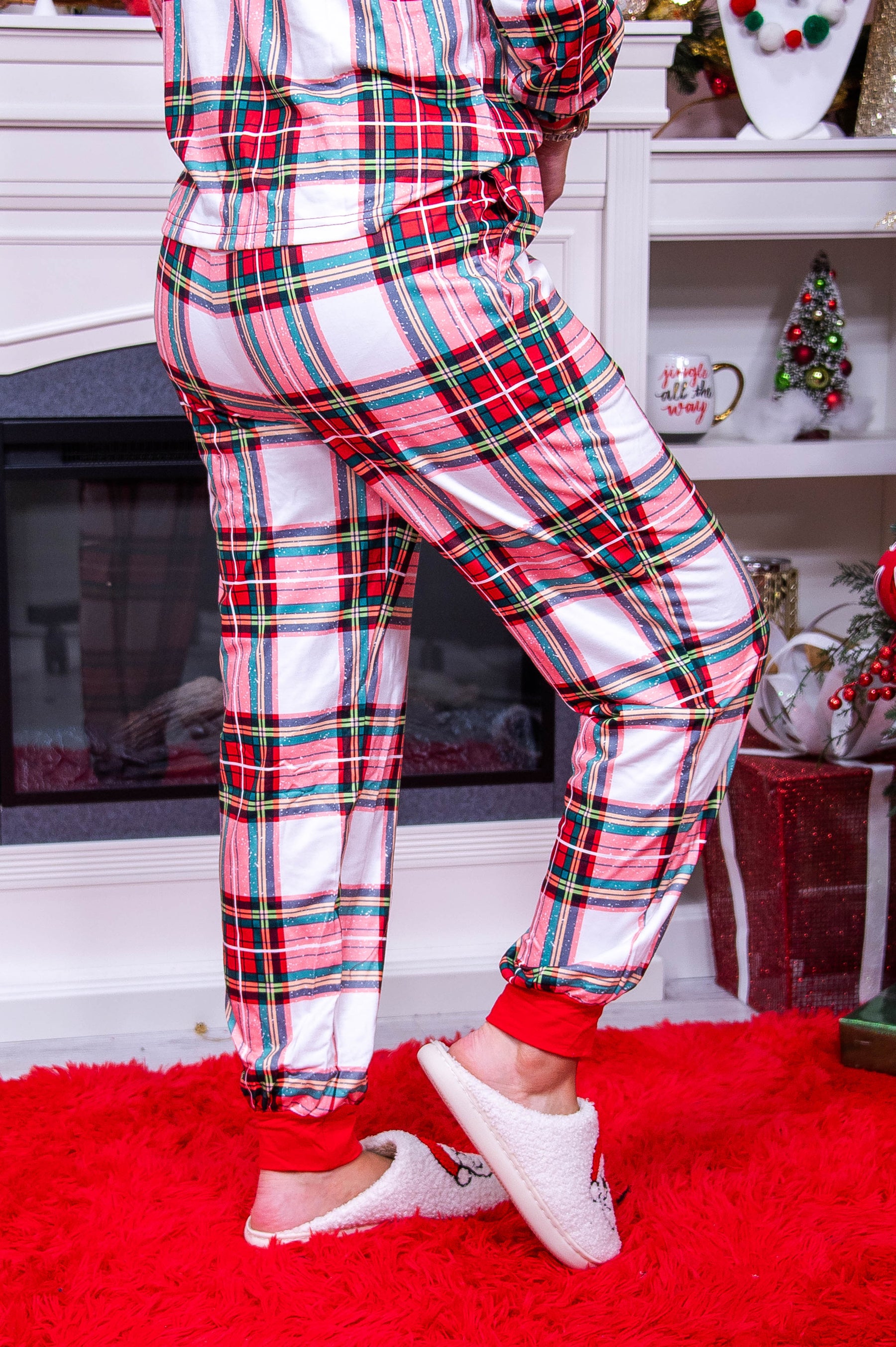 Dashing Through The Snow Red/Multi Color Plaid (2-Piece Set) Pajamas - PJ058RD