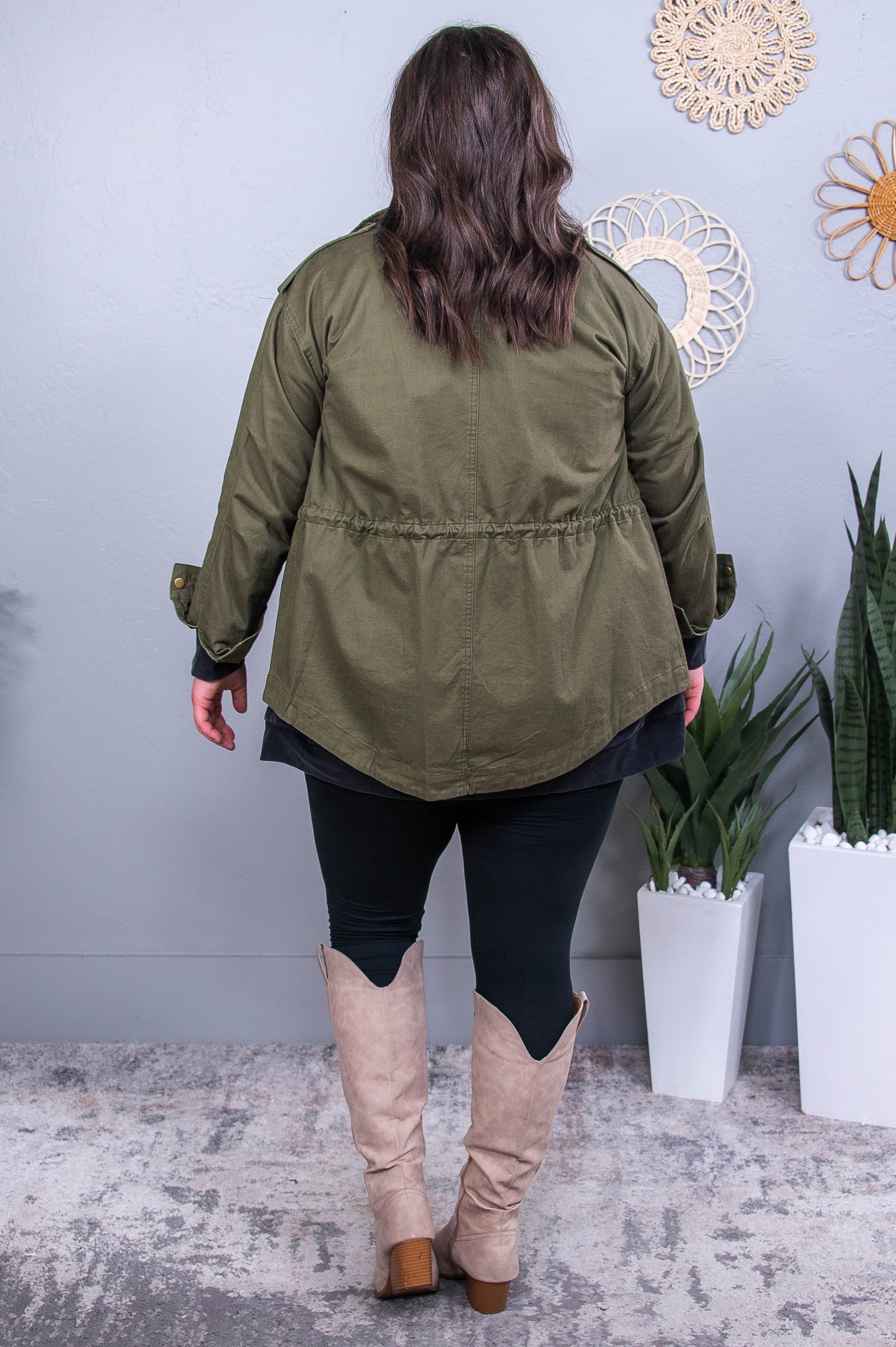 Falling For Fashion Olive Solid Jacket - O5632OL