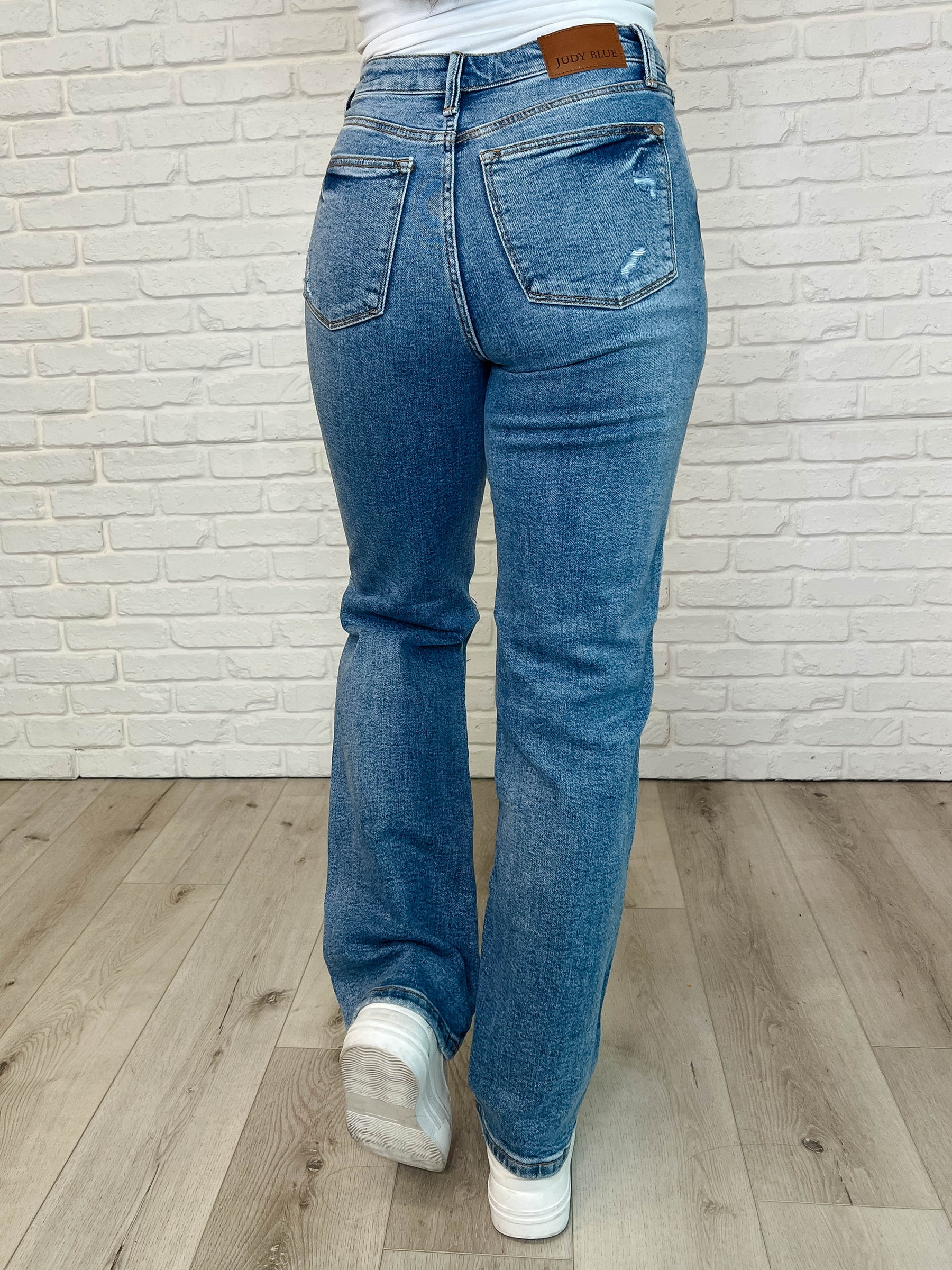 Dylan High Rise Rigid Magic Criss-Cross Waistband Straight Jeans