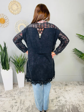 Stay By Me Black Lace Cardigan - O5627BK